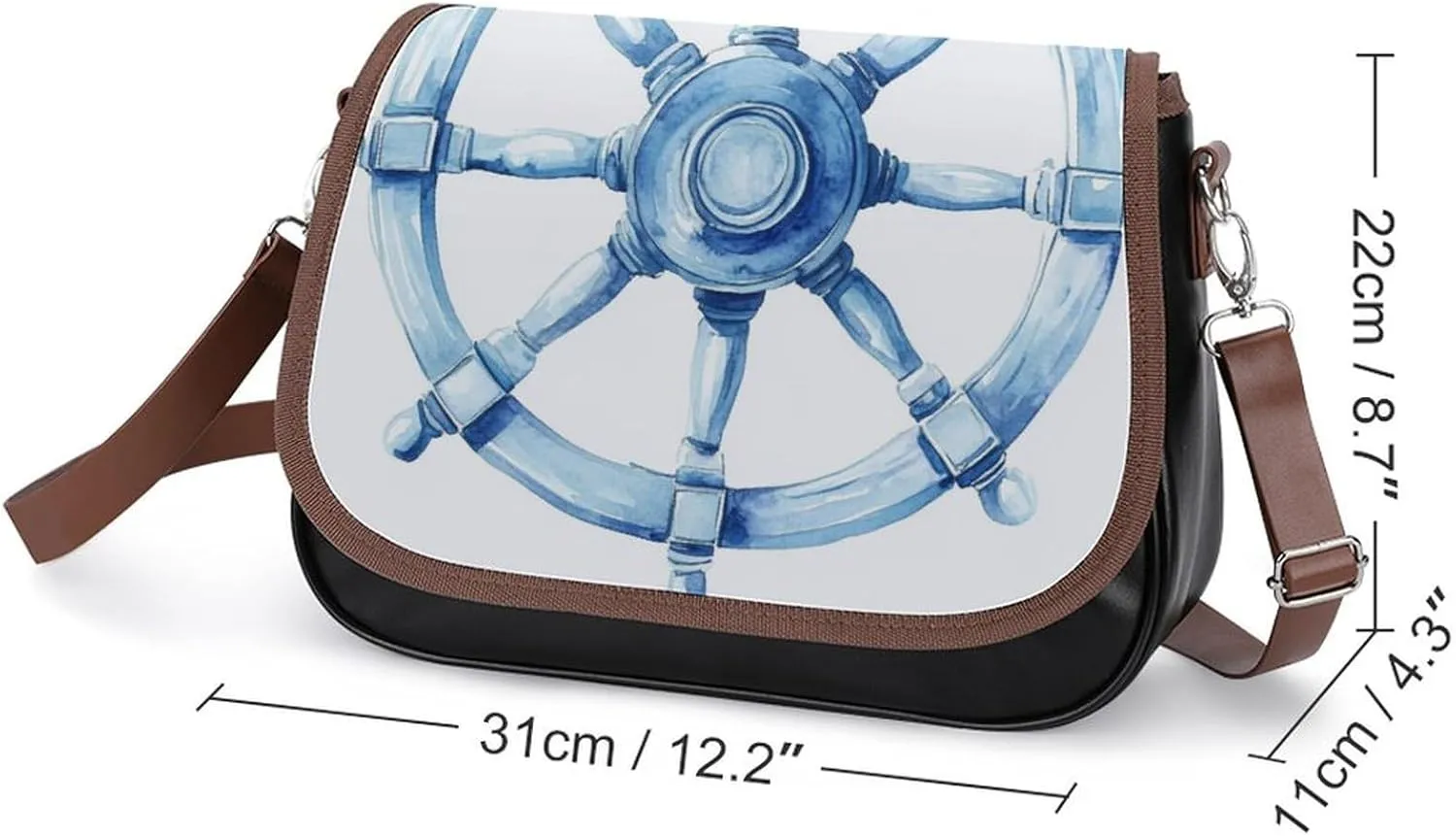Ancient Compass Sign Crossbody Bag Leather Crossbody Bag