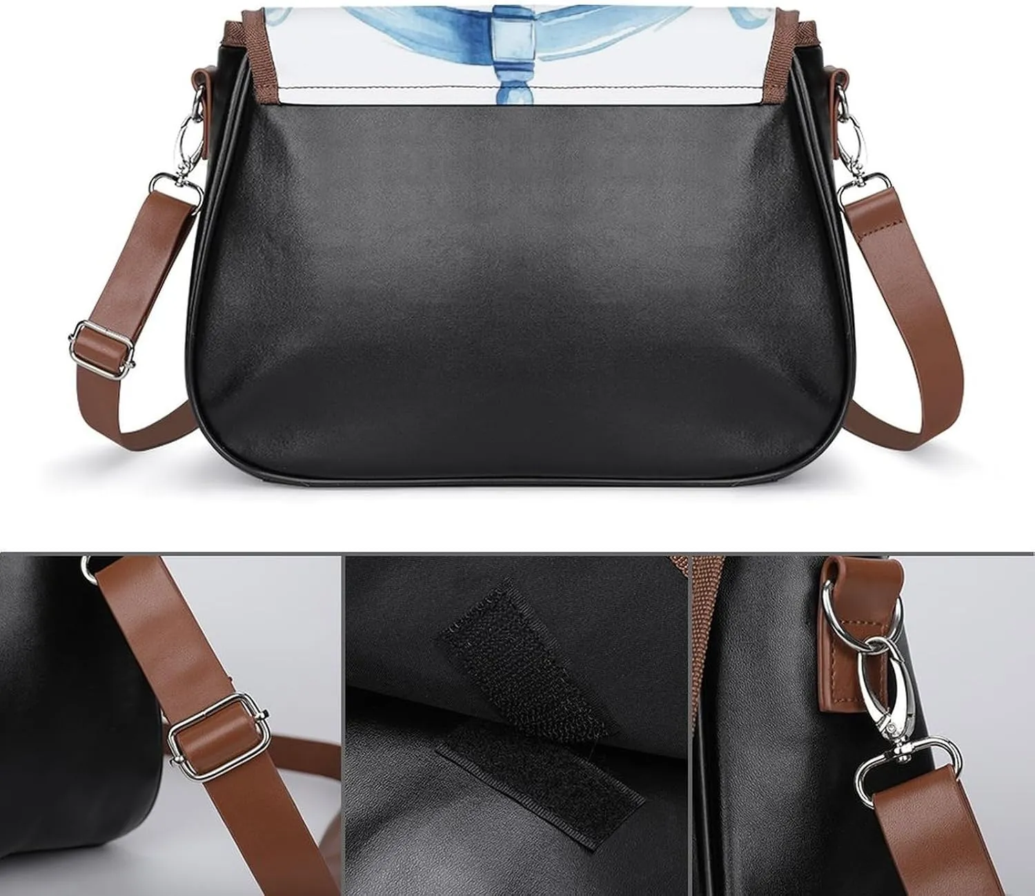 Ancient Compass Sign Crossbody Bag Leather Crossbody Bag