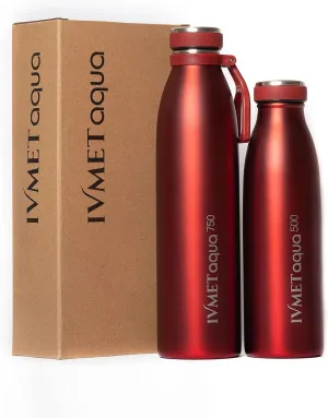 Aqua Stainless Steel Double Wall Vacuum Insulated Drinking Bottle Flask thermos Hydro Metal reusable Canteen for Sport Fitness Outdoor (Ruby Red, 25.3 Oz/750 ml)