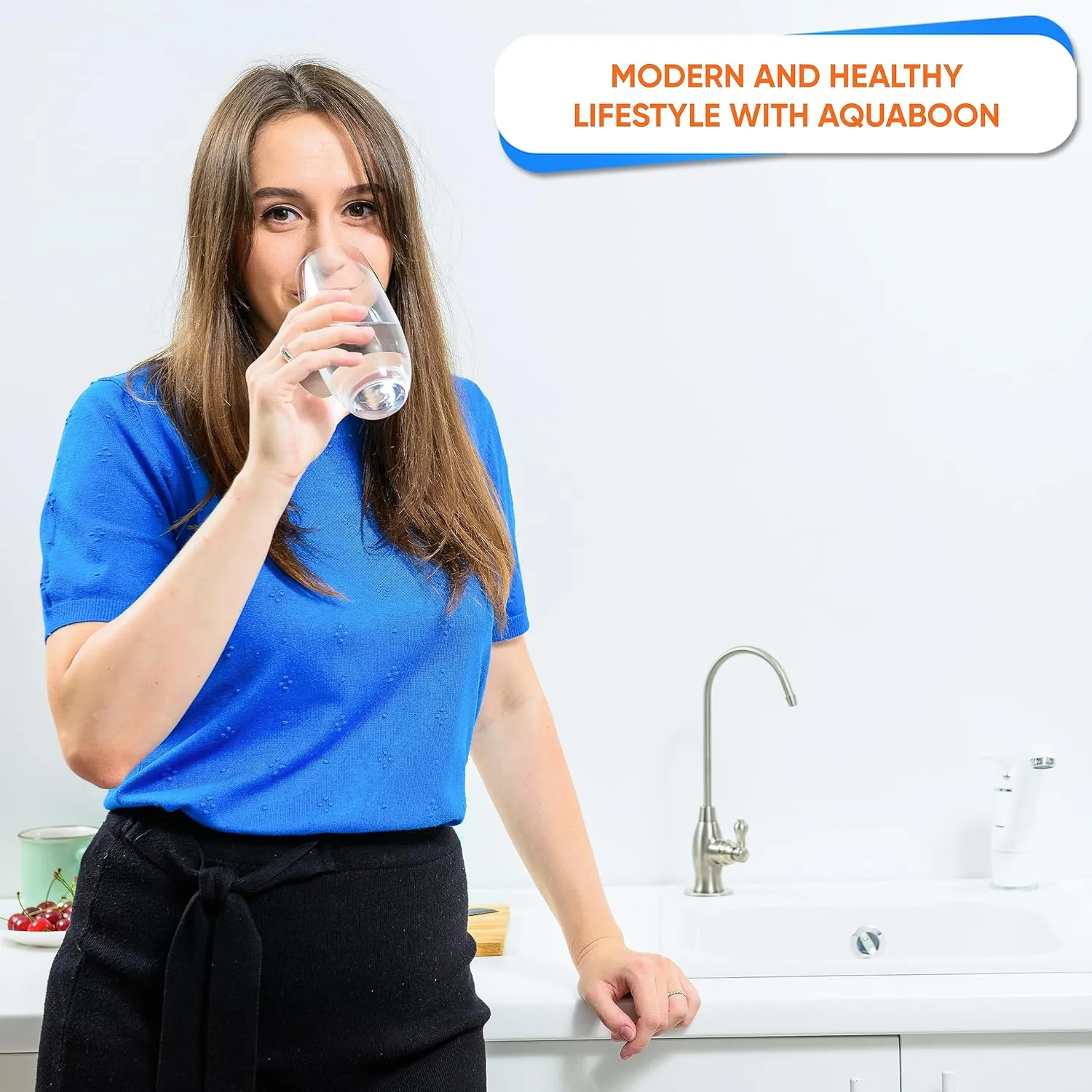 Aquaboon Drinking Water Faucet - Reverse Osmosis Water Filter Faucet - Kitchen Sink Faucets - Non-Air Gap Water Dispenser for Sink - Brushed Nickel Kitchen Faucet - Stainless Steel Kitchen Faucet