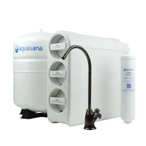 Aquasana SmartFlow® Reverse Osmosis Water Filter | RO Under Sink System | WQA certified up to 99.99% of 90 contaminants including fluoride, PFAS, arsenic, lead, and chlorine | Oil rubbed bronze faucet