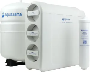 Aquasana SmartFlow™ Reverse Osmosis Water Filter System - High-Efficiency Under Sink RO Removes up to 99.99% of 90 Contaminants, Including Fluoride, Arsenic, Chlorine, and Lead - No Faucet