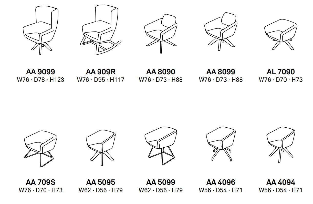 Arca Lounge High Back Swivel Chair