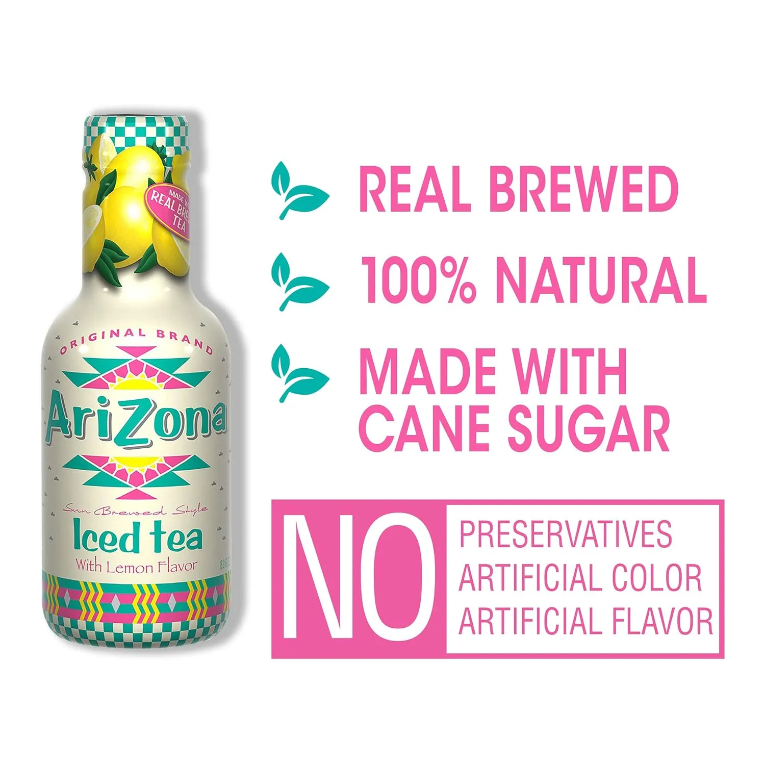 Arizona Lemon Tea, 16.9 Fl Oz, Pack Of 20