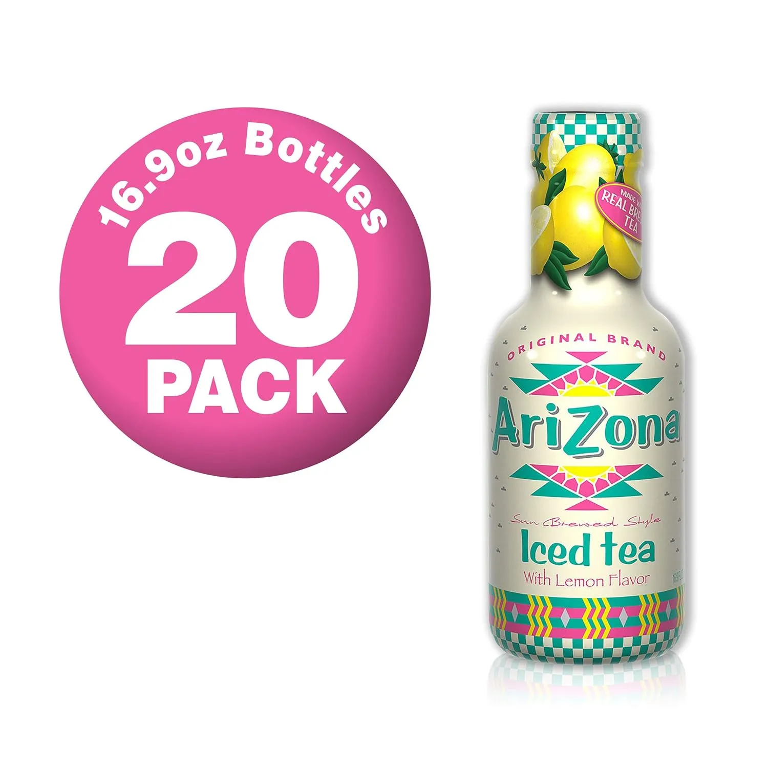 Arizona Lemon Tea, 16.9 Fl Oz, Pack Of 20
