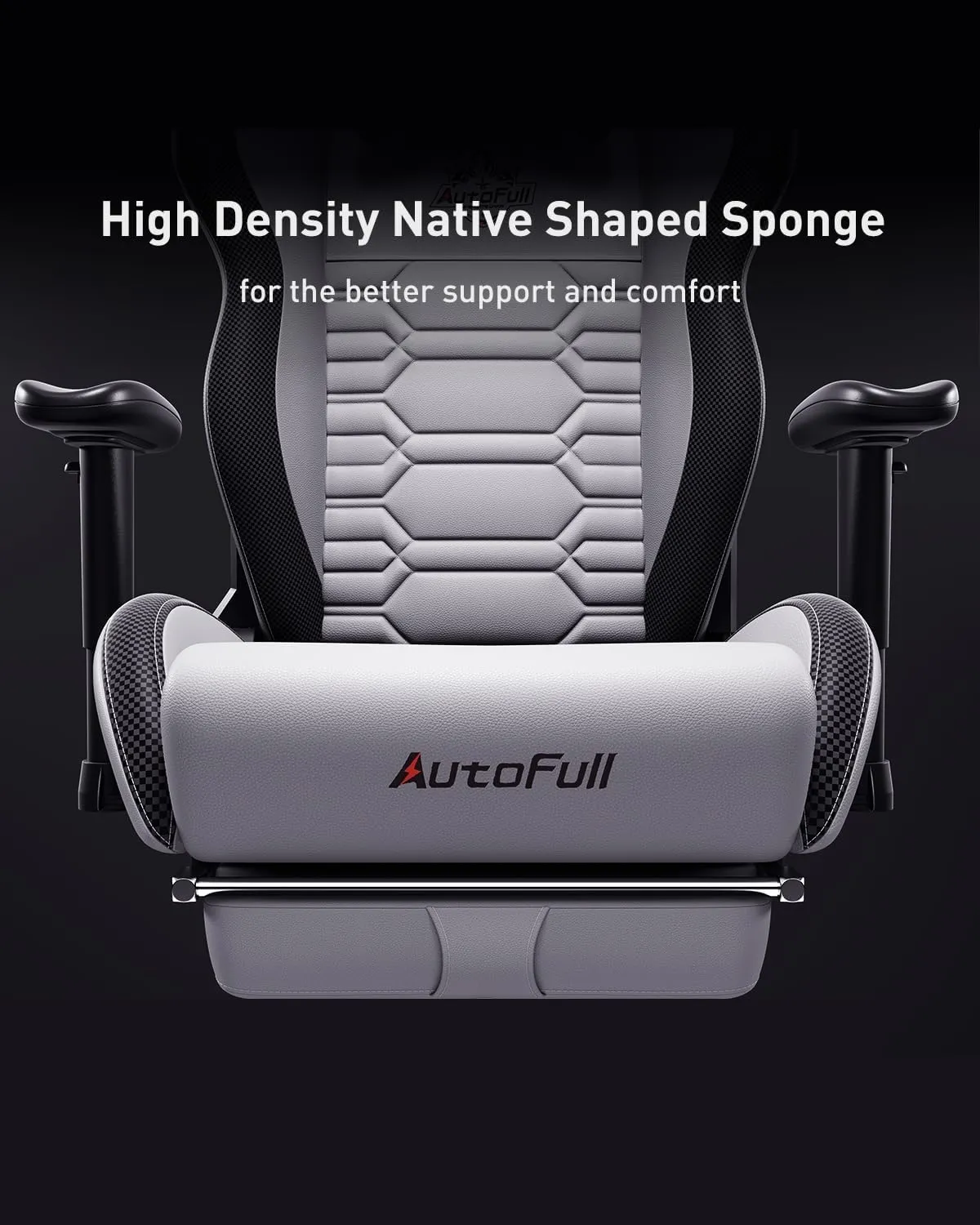 AutoFull C3 Gaming Chair PC Chair with Ergonomics Lumbar Support, Racing Style PU Leather High Back Adjustable Swivel Task Chair with Footrest ,Grey