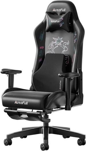 AutoFull C3 Gaming Chair, Racing Style Gaming Chair with Ergonomic Lumbar Support,Adjustable High Back PU Leather PC Chair with Footrest,Purple