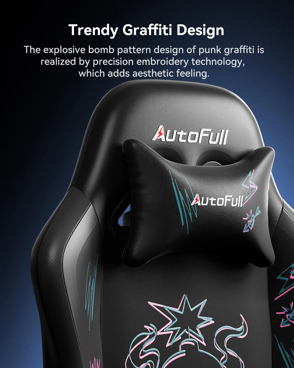AutoFull C3 Gaming Chair, Racing Style Gaming Chair with Ergonomic Lumbar Support,Adjustable High Back PU Leather PC Chair with Footrest,Purple