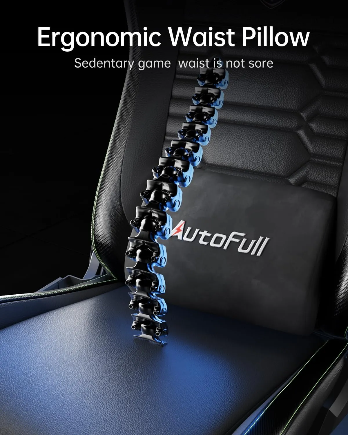 AutoFull C3 Gaming Chair, Racing Style Gaming Chair with Velvet Material Ergonomic Lumbar Support,Adjustable High Back PU Leather PC Chair,Dark