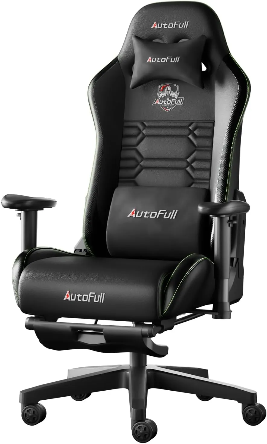 AutoFull C3 Gaming Chair, Racing Style Gaming Chair with Velvet Material Ergonomic Lumbar Support,Adjustable High Back PU Leather PC Chair,Dark