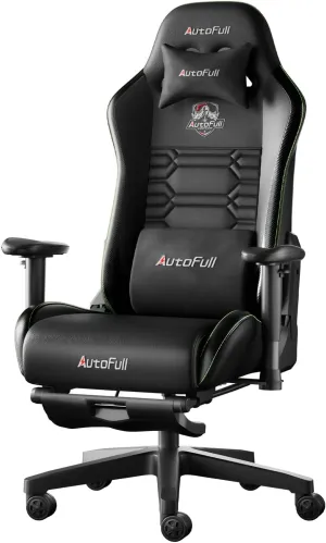 AutoFull C3 Gaming Chair, Racing Style Gaming Chair with Velvet Material Ergonomic Lumbar Support,Adjustable High Back PU Leather PC Chair,Dark