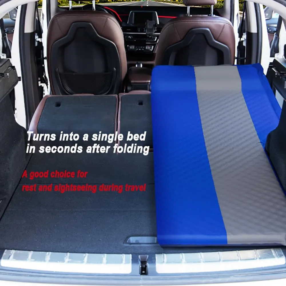 Automatic Inflatable Car Air Mattress for Jeep Compass S/Sport/Latitude/Freedom/Altitude/Trailhawk FWD 4x4, Foldable Portable for Camping Travel 5cm Thick Car Mattress,BlueGray