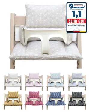 Baby - Coated Cushion Set for Tripp Trapp High Chair of Stokke - Happy Star Beige - 100% Made in Germany, All Materials Oeko TEX 100 Certified