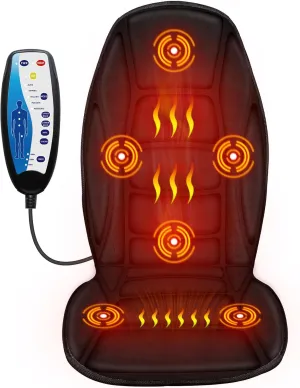 Back Massager with Heat, 5 Vibrating Modes & 2 Heat Levels, Back Massager Chair Pad, Electric Massage Seat Cushion, Massage Pad for Back Pain Relief, Gifts for Men Him Dad Mom Her