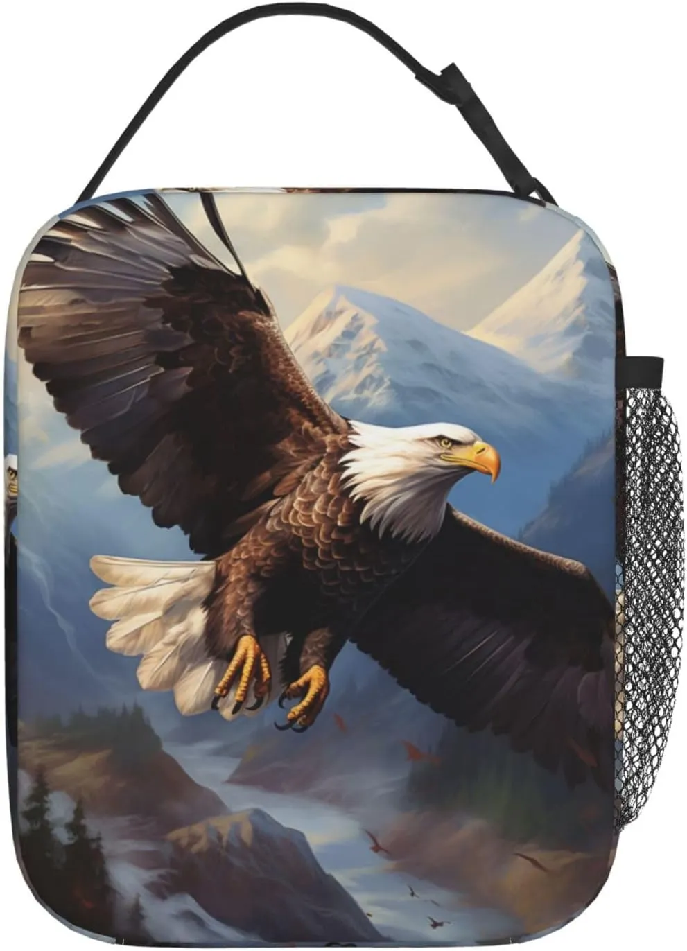Bald Eagle Lunch Box for Kids Adults Girls Boys American Eagle Lunch Bag Cooler Tote Reusable Insulated Lunch Bag Container Gifts for Office Picnic Travel Work School