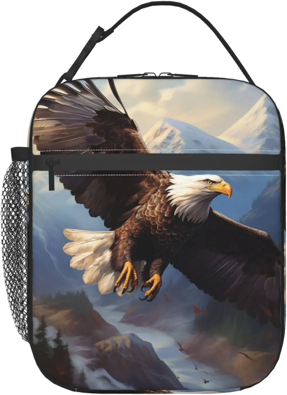 Bald Eagle Lunch Box for Kids Adults Girls Boys American Eagle Lunch Bag Cooler Tote Reusable Insulated Lunch Bag Container Gifts for Office Picnic Travel Work School