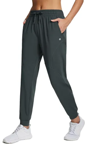 baleaf Women's Fleece Lined Pants Joggers Water-Resistant Zipper Pocket Thermal Sweatpants Winter Running Hiking Jogging