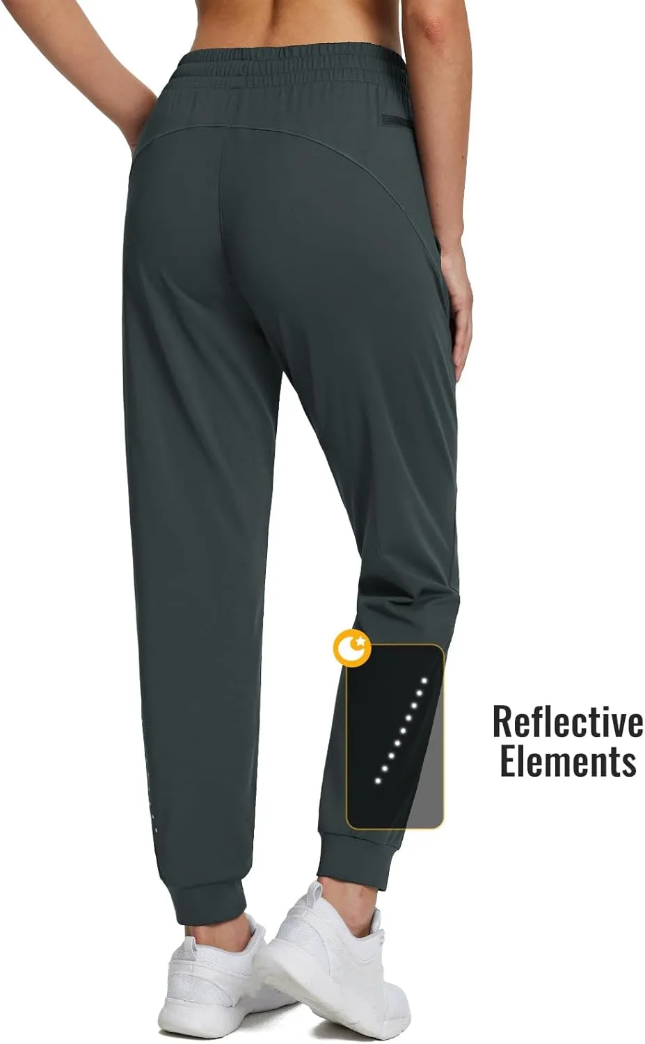 baleaf Women's Fleece Lined Pants Joggers Water-Resistant Zipper Pocket Thermal Sweatpants Winter Running Hiking Jogging