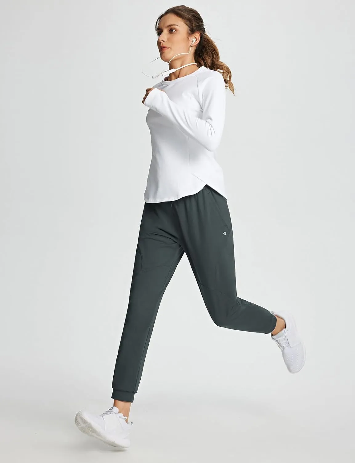 baleaf Women's Fleece Lined Pants Joggers Water-Resistant Zipper Pocket Thermal Sweatpants Winter Running Hiking Jogging