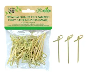 Bamboo Curly Catering Picks - Small -50PK