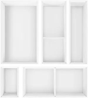 Bamboo Drawer Organizer,5 PCS Silverware Organizer & Kitchen Organizers and Storage,Utensil Drawer Organizer With Removable Dividers for Kitchen,Utensils,Bathroom,Office,Makeup(White)