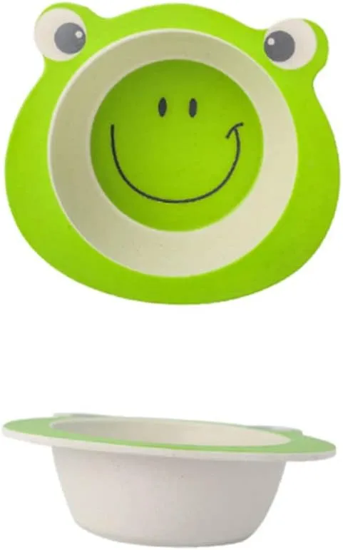 Bamboo Fiber Toddler Dinnerware Set Eating Bowl Lids for Boys and Girls Babies ()