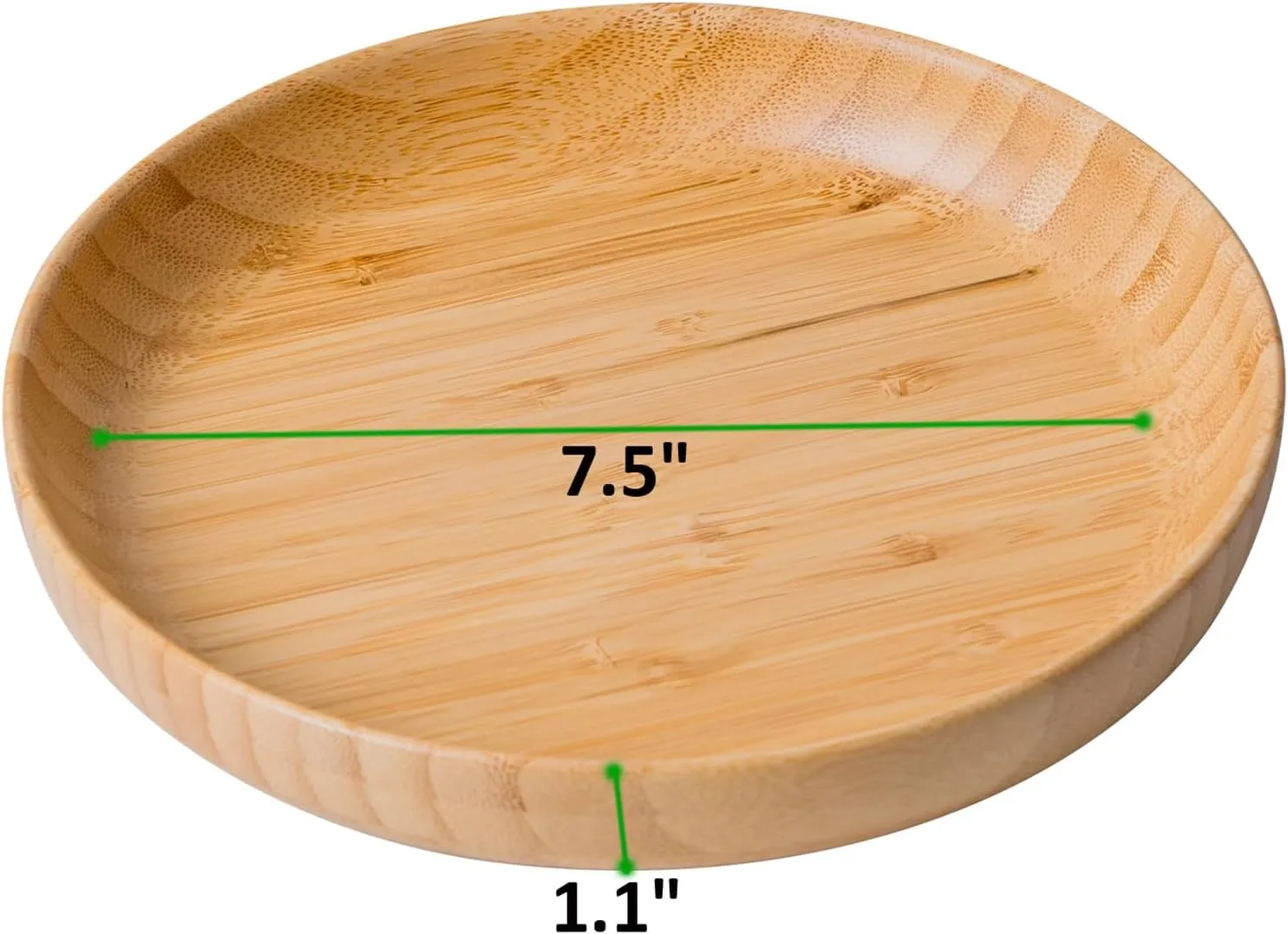 Bamboo Plates 7.5Inch Round Bamboo Plates Reusable Kids Dinner Plates Tableware Set of 6 Wooden Plates Lightweight Dishes Snack, Dessert, Unbreakable Classic Plates, P2300101CL