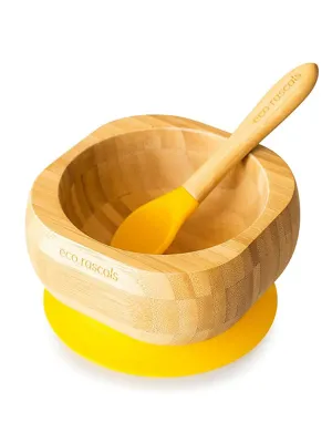 Bamboo Suction Bowl & Spoon Set - 6 Colours