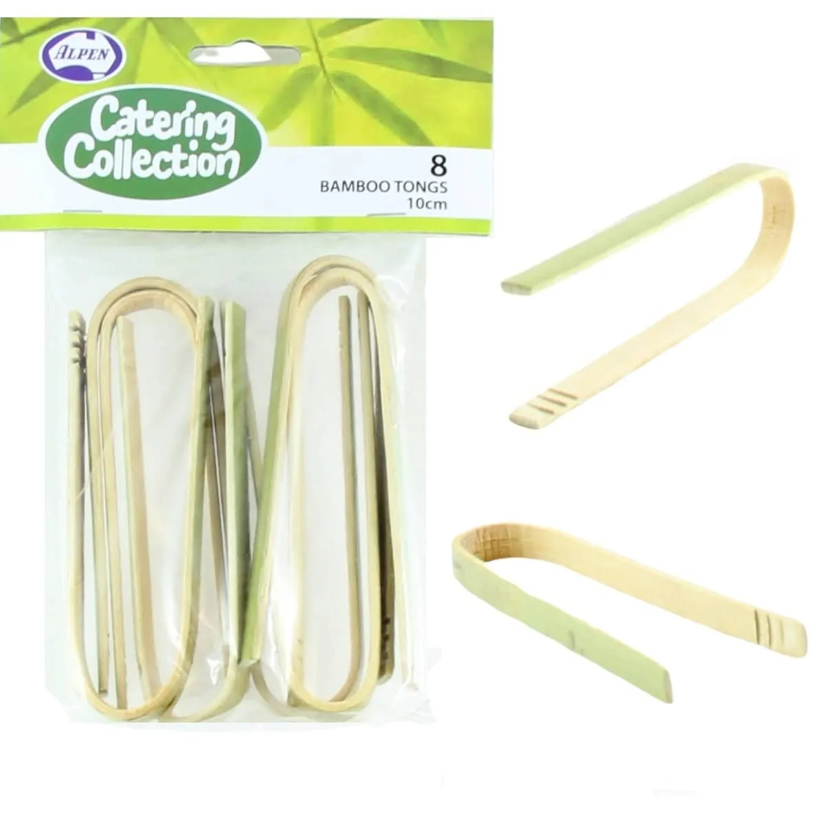 Bamboo Tongs 10cm 8pk Eco-Friendly