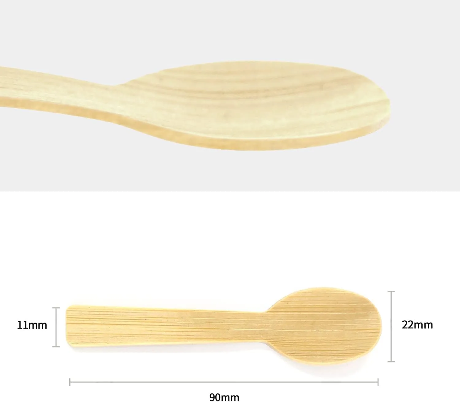 Bamboo Utensils | 200PK Mini-Bamboo Spoon 3.54" Disposable Small 100% Biodegradable Compostable Cutlery Set Eco Friendly Renewable Natural