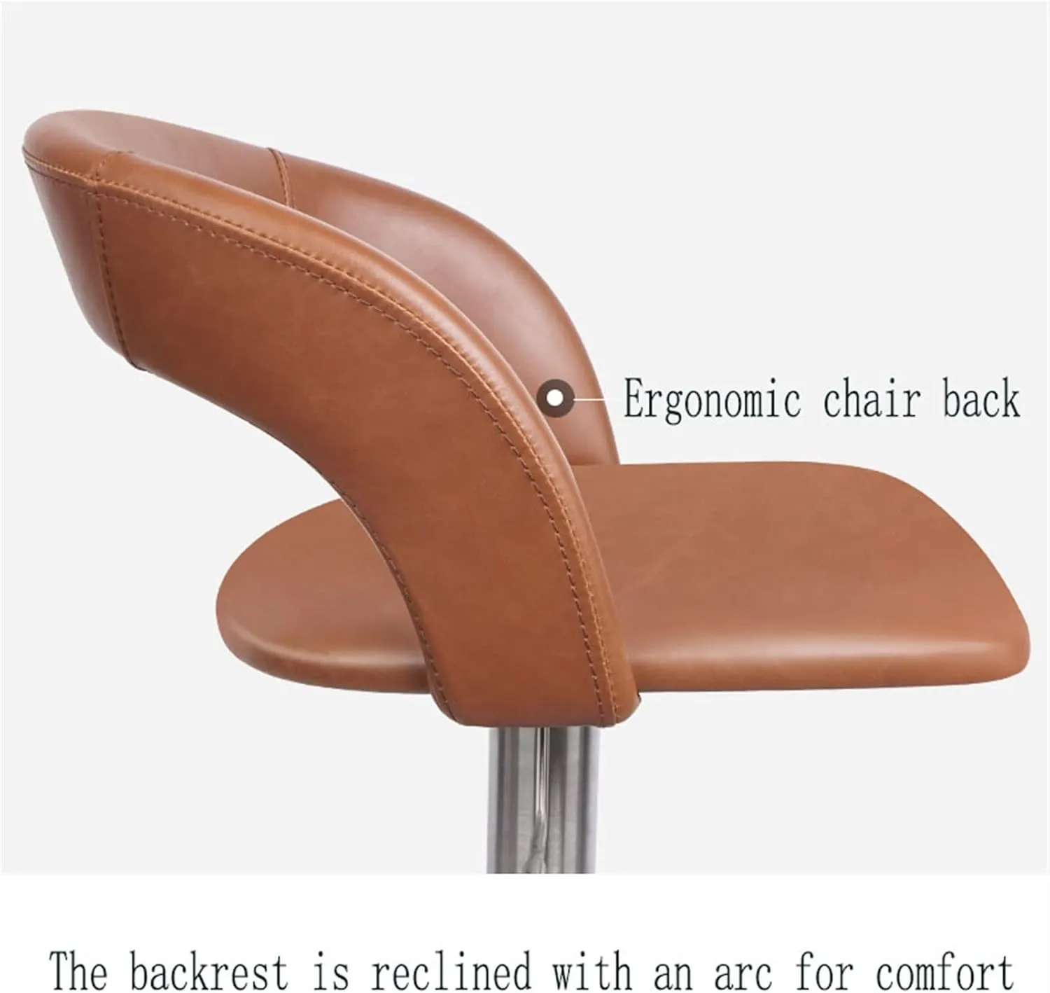 Bar Chairs Bar Chair Adjustable High Back Chair Living Room Restaurant Bar Decoration Lift Chair Stainless Steel Bar Chair Bar Stools with Back(C)