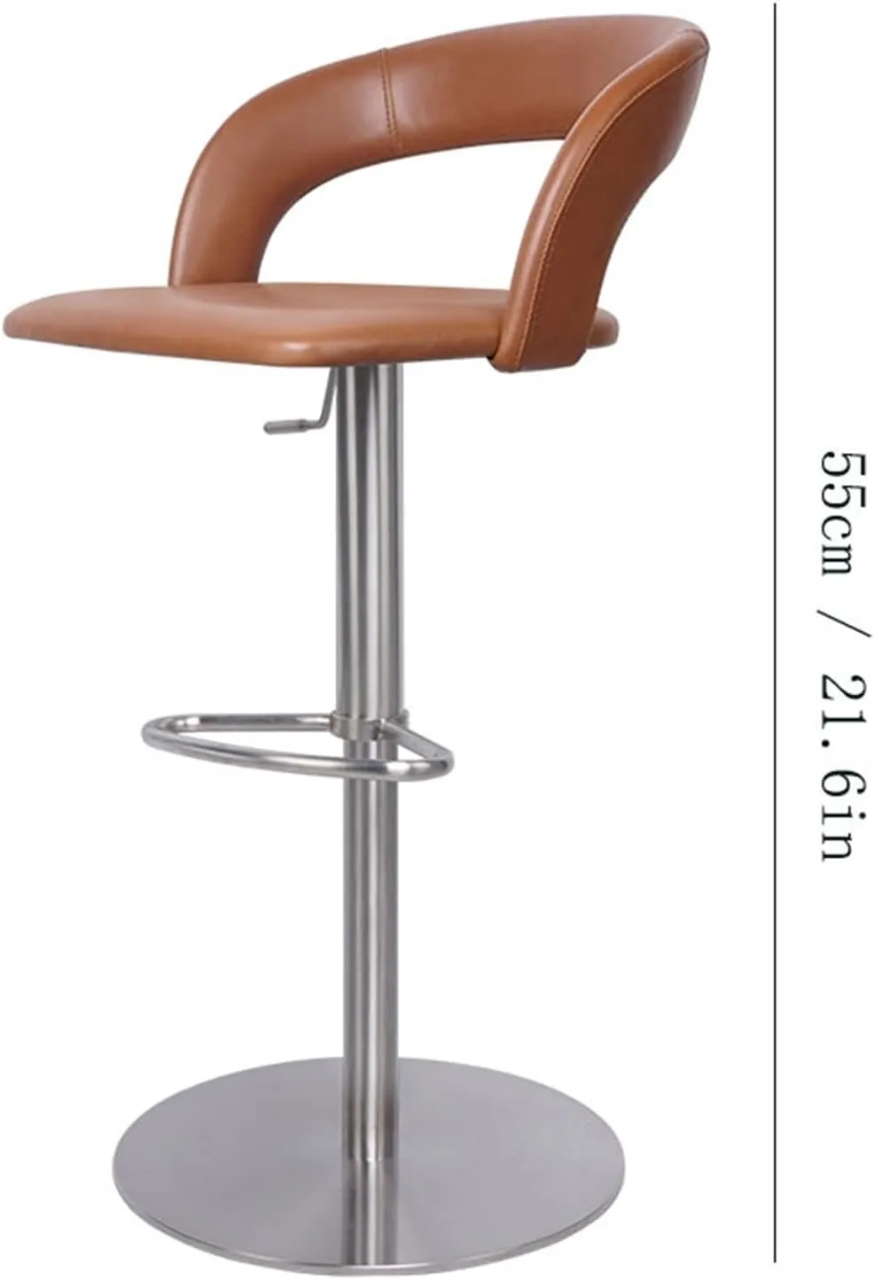 Bar Chairs Bar Chair Adjustable High Back Chair Living Room Restaurant Bar Decoration Lift Chair Stainless Steel Bar Chair Bar Stools with Back(C)