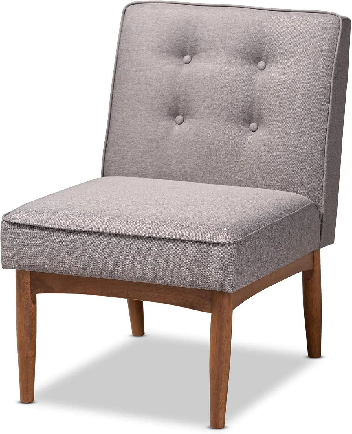 Baxton Studio Arvid Mid-Century Modern Gray Fabric Upholstered Wood Dining Chair