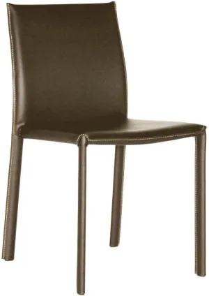 Baxton Studio Leather Dining Chair, Set of 2, Espresso Brown