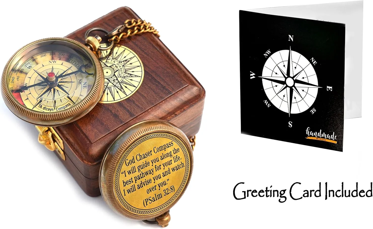 Be Strong and Courageous, Joshua 1:9, Solid Brass Directional Engraved Compass, Baptism Gifts for Boys Girls, First Communion, Christian Gifts for Men, First Confirmation Gifts for Boys