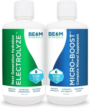 Beam Minerals Micro-Boost Humic Mineral Blend | Plant-Based Multi Minerals Supplement & Electrolytes Liquid | Micronutrients Supplements | Deficiency Support | Pure Natural Antioxidant | Keto Friendly