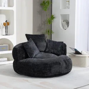 Bean Bag Chair Lazy Sofa Durable Comfort Lounger High Back Bean Bag Chair Couch for Adults and Kids, Indoor & Outdoor Accent Armchair for Living Room, Black