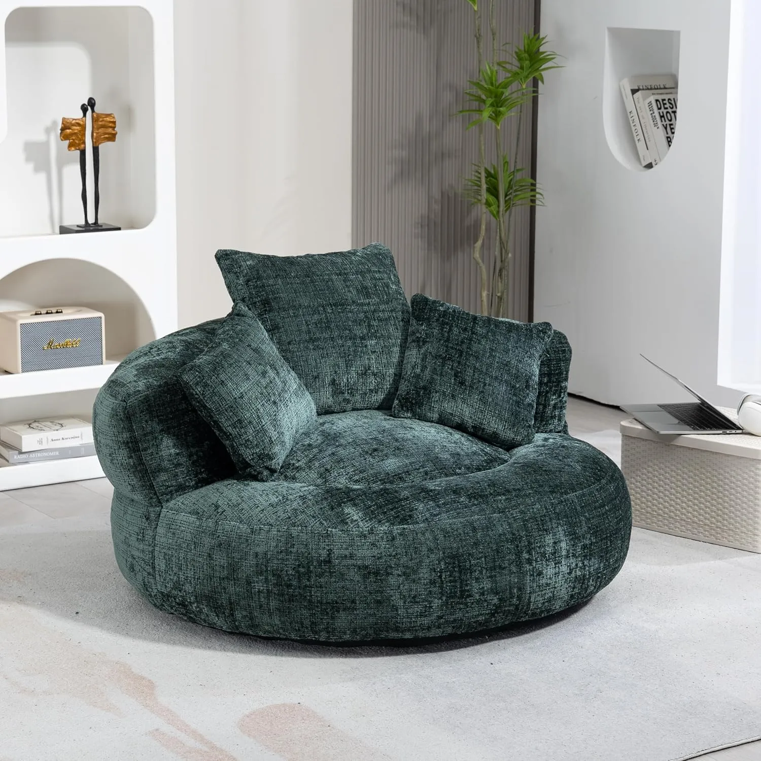 Bean Bag Chair Lazy Sofa Durable Comfort Lounger High Back Bean Bag Chair Couch for Adults and Kids, Indoor & Outdoor Accent Armchair for Living Room, Emerald