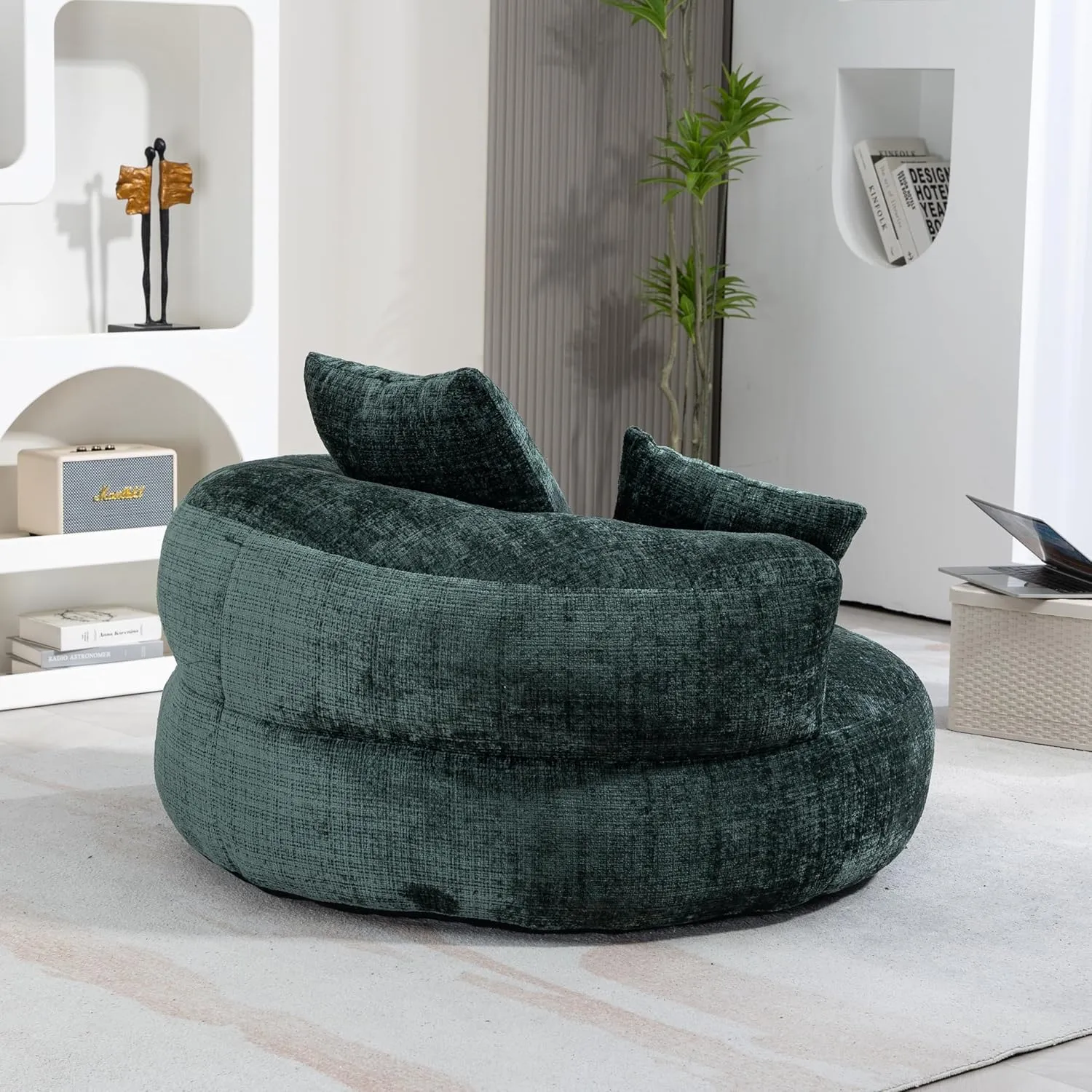 Bean Bag Chair Lazy Sofa Durable Comfort Lounger High Back Bean Bag Chair Couch for Adults and Kids, Indoor & Outdoor Accent Armchair for Living Room, Emerald