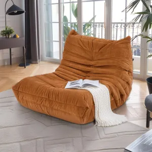 Bean Bag Chairs,Fireside Chair, Lazy Floor Sofa Couch,Armless Accent Bean Bag Couch,Lounger Memory Foam Chair, Corner Bean Bag Chair, Tatami Sofa for Home, Office, Apartment,Gaming Venue(35"/Orange)