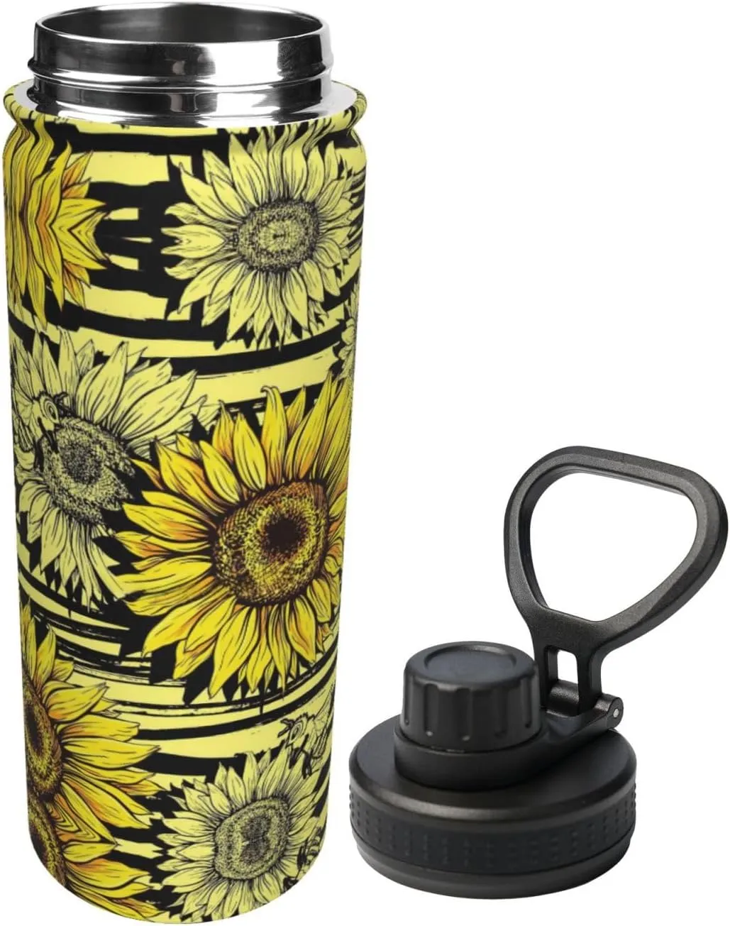 Bees Sunflowe 18oz Sports Insulated Bottle For Outdoor Activities,Your Ideal Companion Staying Hydrated