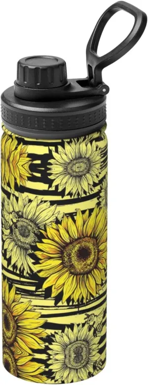 Bees Sunflowe 18oz Sports Insulated Bottle For Outdoor Activities,Your Ideal Companion Staying Hydrated