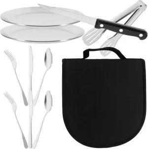 BESPORTBLE 1set Stainless Steel Tableware Kit Camping Utensils Set Ergonomic Design for Outdoor Dining Forks and Spoons for Home Restaurant and Travel Use
