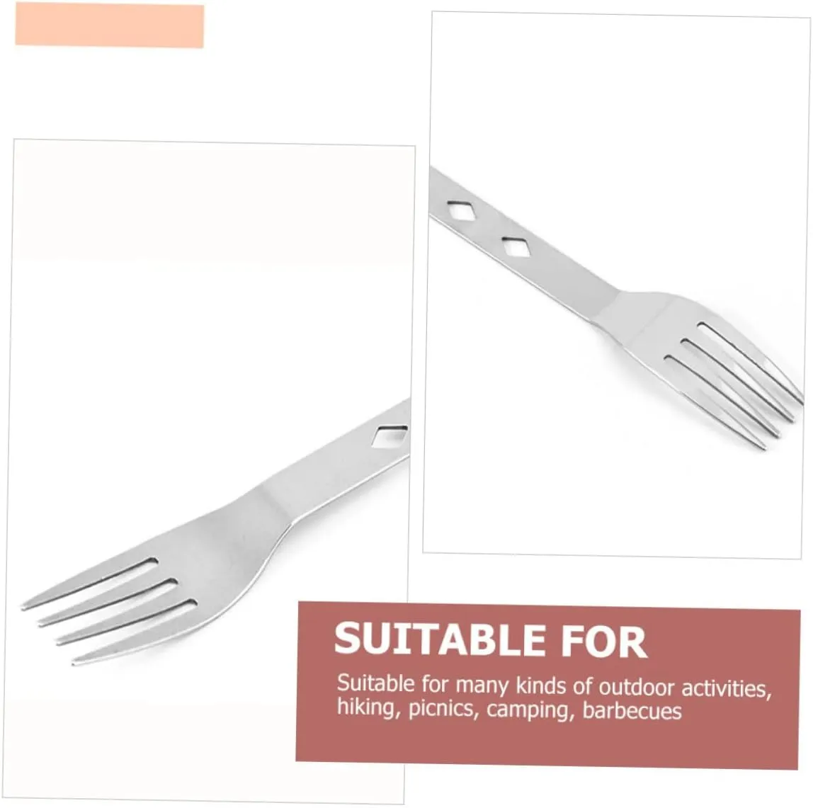 BESPORTBLE 4 Sets Modern Folding Tableware Set of Camping Cutlery Stainless Steel Forks Spoons for Outdoor