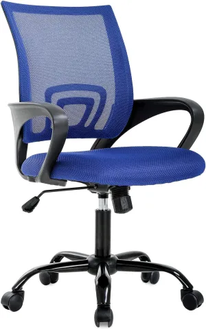 BestOffice Office Chair Ergonomic Cheap Desk Chair Mesh Computer Chair Lumbar Support Modern Executive Adjustable Stool Rolling Swivel Chair for Back Pain (Blue)