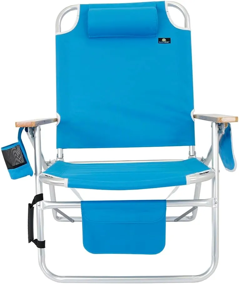 Big Jumbo 500 lbs XL Wide Heavy Duty Beach Chair for Big & Tall Adults, Aluminum Tubing - 4 Reclining Positions