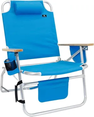 Big Jumbo 500 lbs XL Wide Heavy Duty Beach Chair for Big & Tall Adults, Aluminum Tubing - 4 Reclining Positions