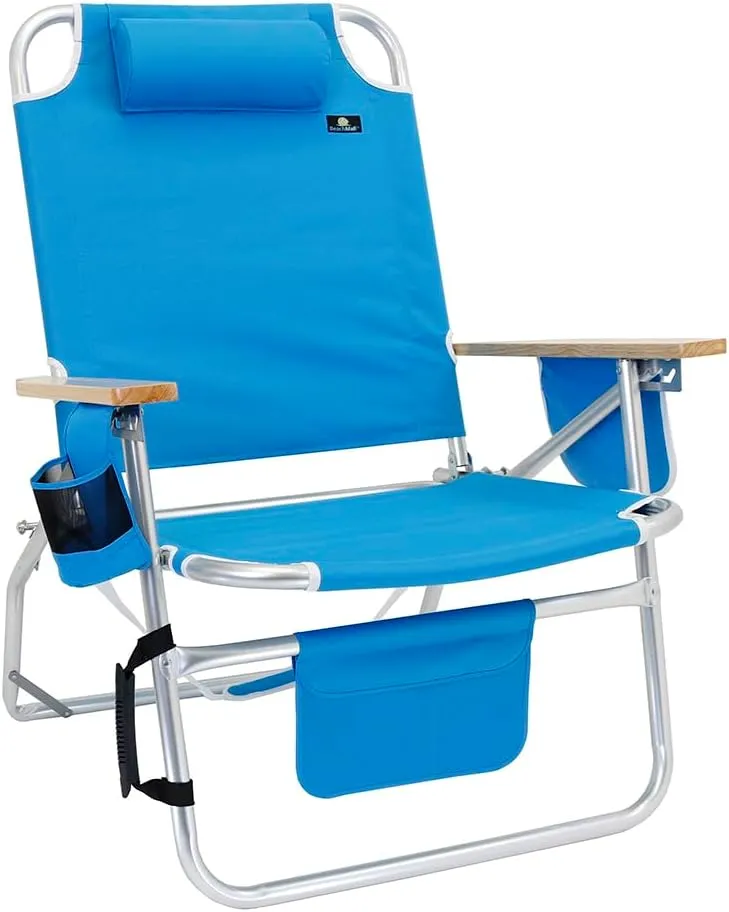 Big Jumbo 500 lbs XL Wide Heavy Duty Beach Chair for Big & Tall Adults, Aluminum Tubing - 4 Reclining Positions
