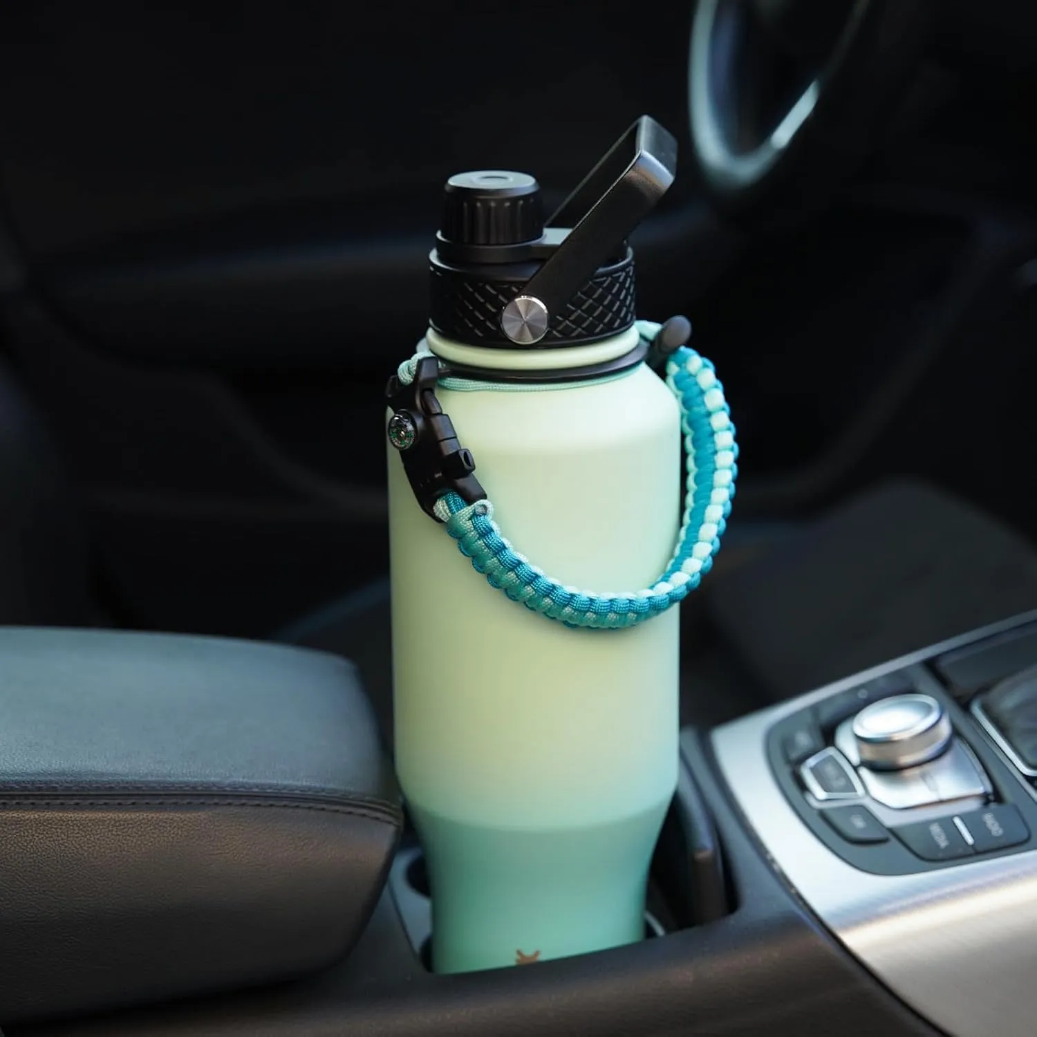 BJPKPK Insulated Water Bottles with Straw Lid, 40oz Metal Water Bottle with 2 lids & Paracord Strap, Double Wall Stainless Steel Tumbler with Handle, Reusable Cups, Mugs, Thermos, Mint