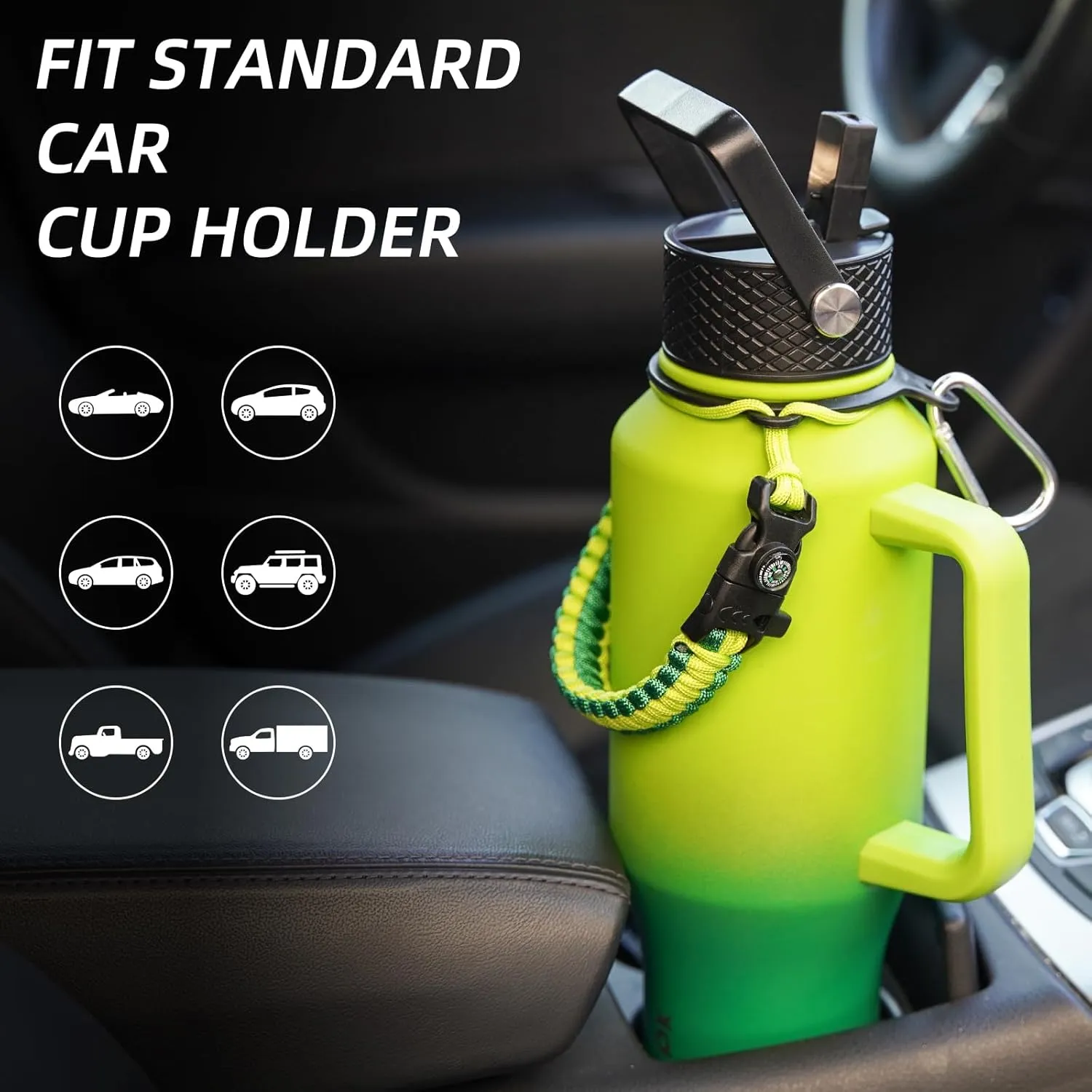 BJPKPK Insulated Water Bottles with Straw Lid, 40oz Metal Water Bottle with 2 lids & Paracord Strap, Double Wall Stainless Steel Tumbler with Handle, Reusable Cups, Mugs, Thermos, Mint
